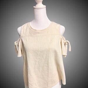 Cream Cold Shoulder Top